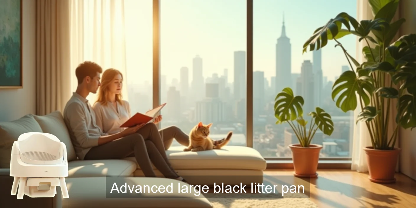 Advanced Large Black Cat Litter Pan