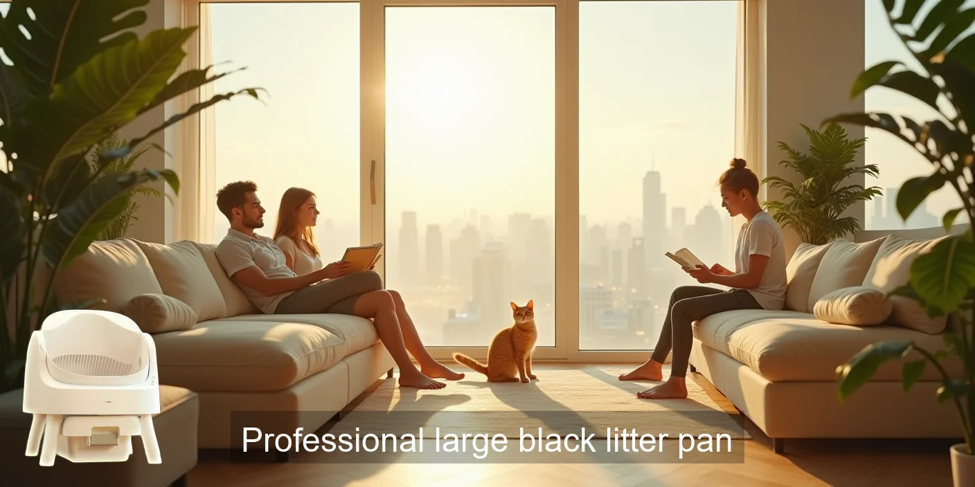 Large Black Professional Cat Litter Pan