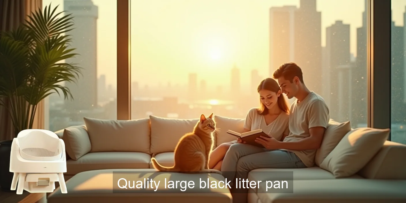 Large Black Quality Cat Litter Pan