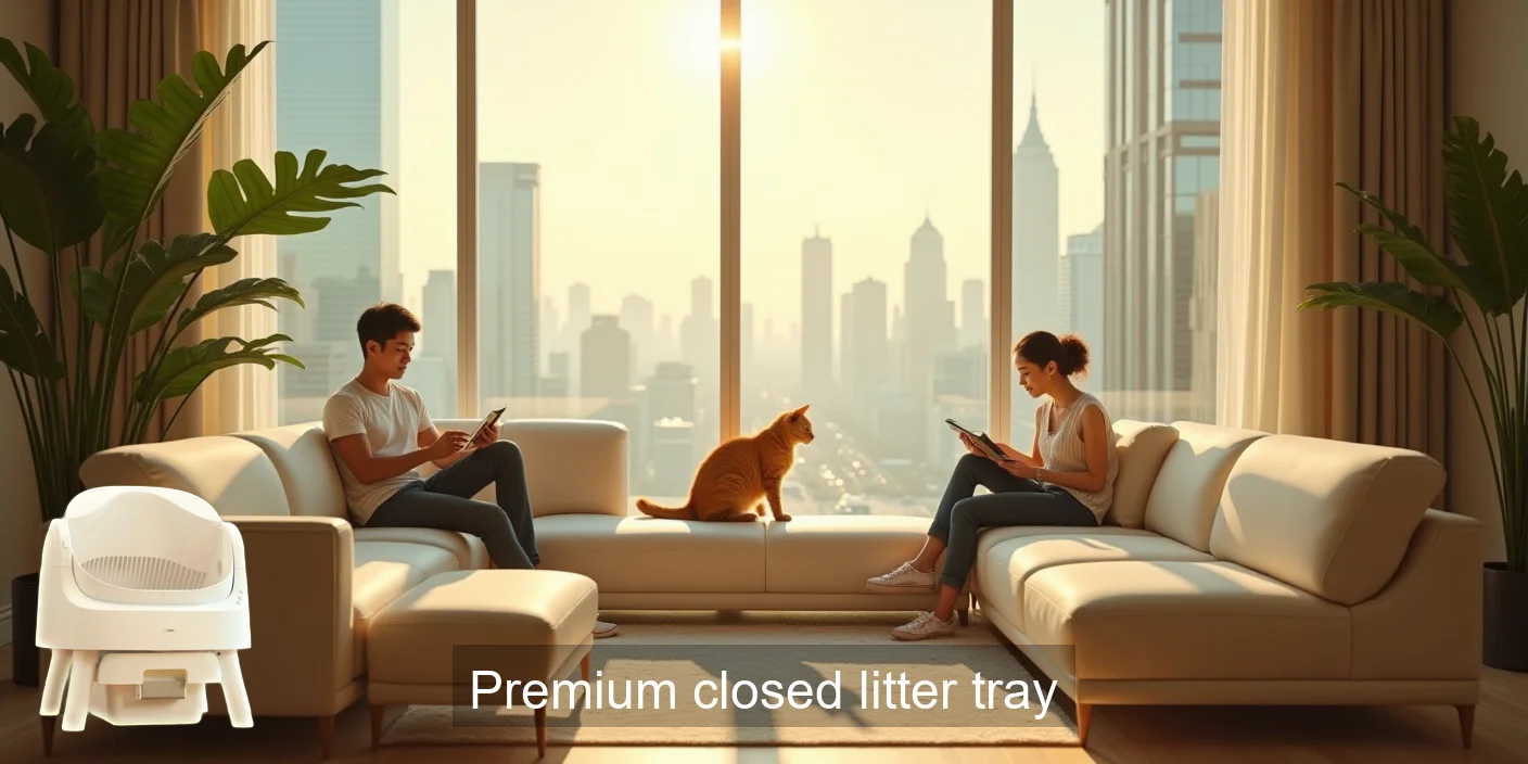 Premium Closed Litter Tray For Cats