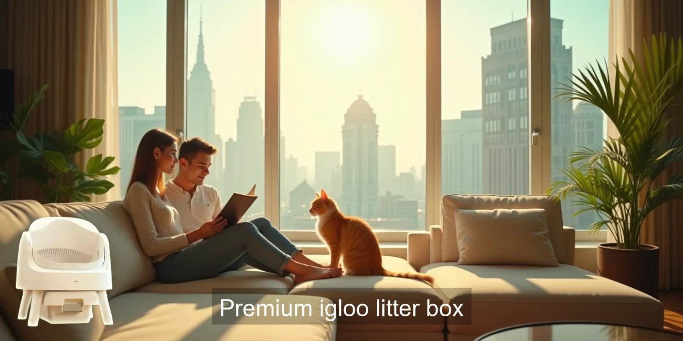 Premium Igloo Litter Box For Cats