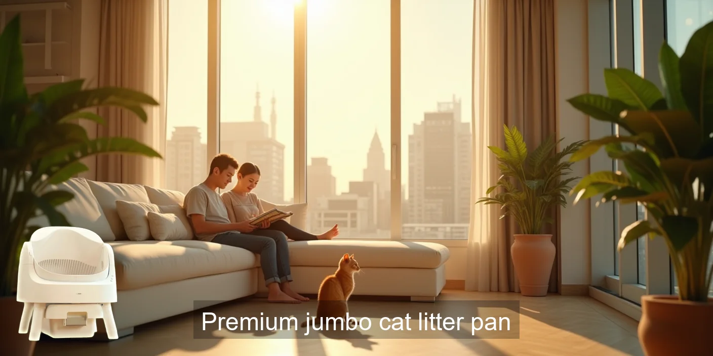 Premium Jumbo Cat Litter Pan: Spacious Comfort