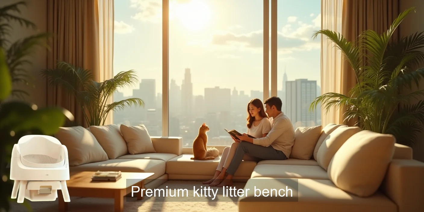 Premium Kitty Litter Bench: Stylish Cat Comfort