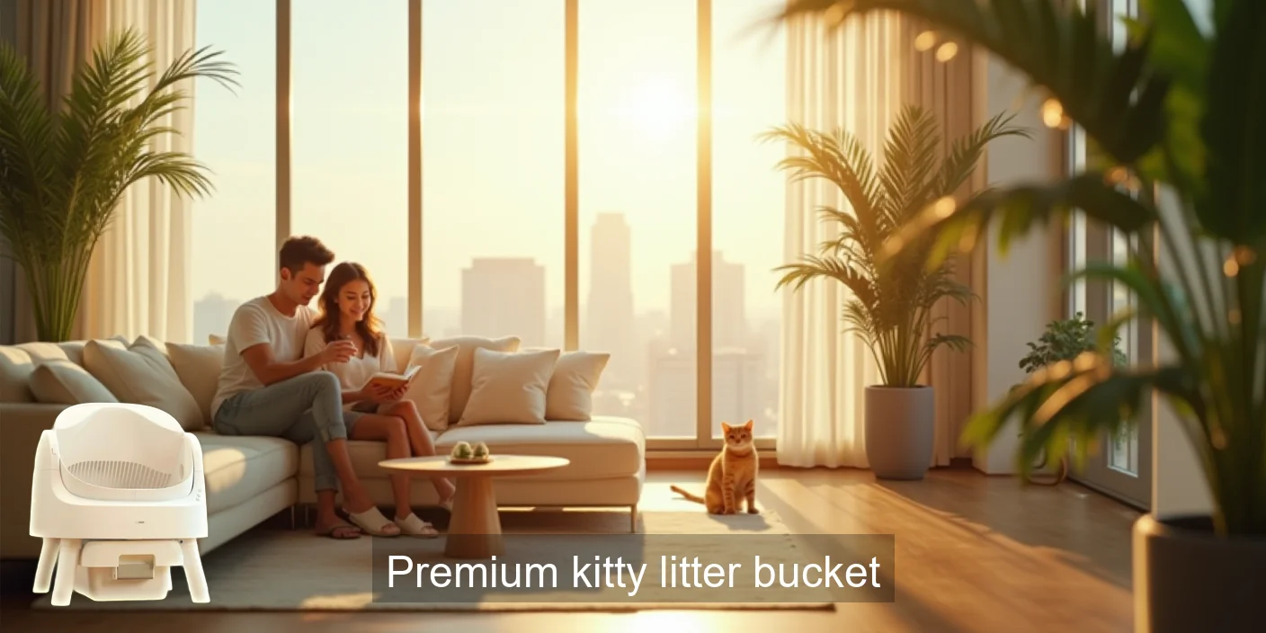 Premium Kitty Litter Bucket Easy Scoop