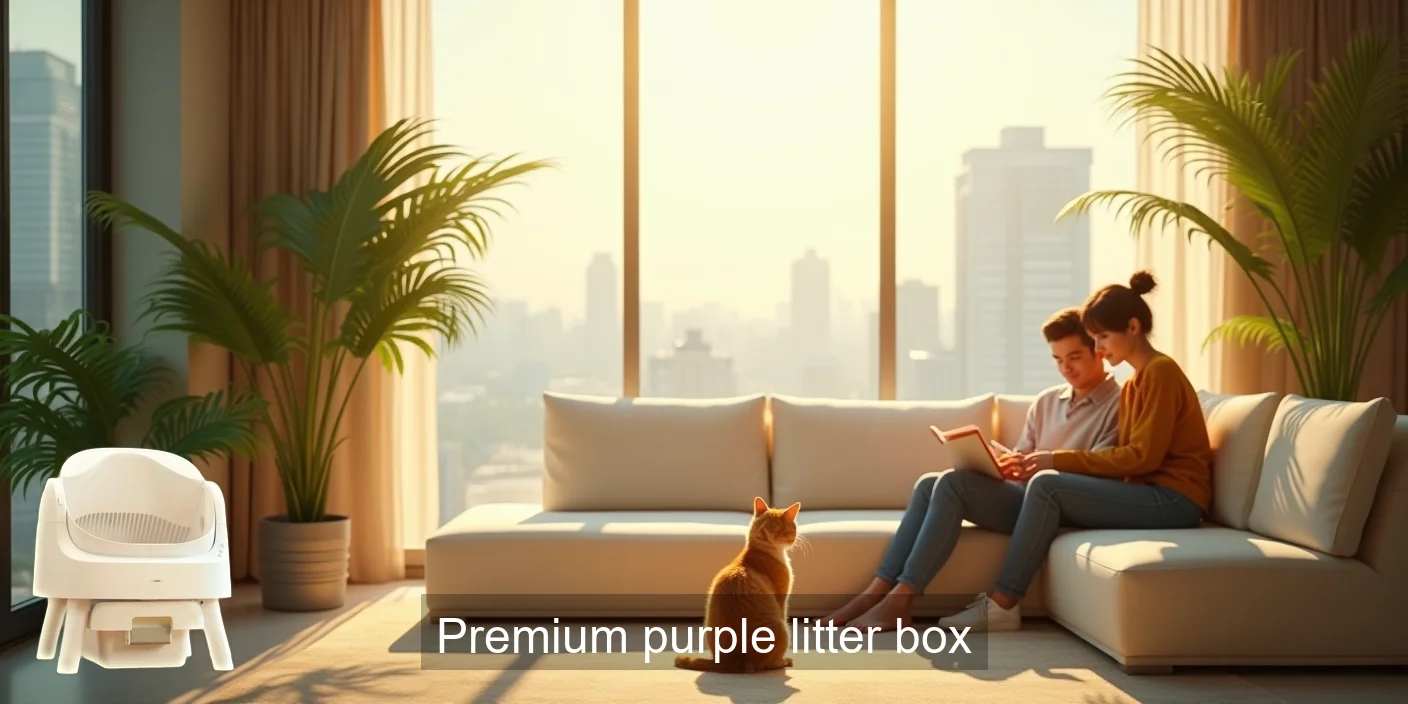 Premium Purple Litter Box For Cats