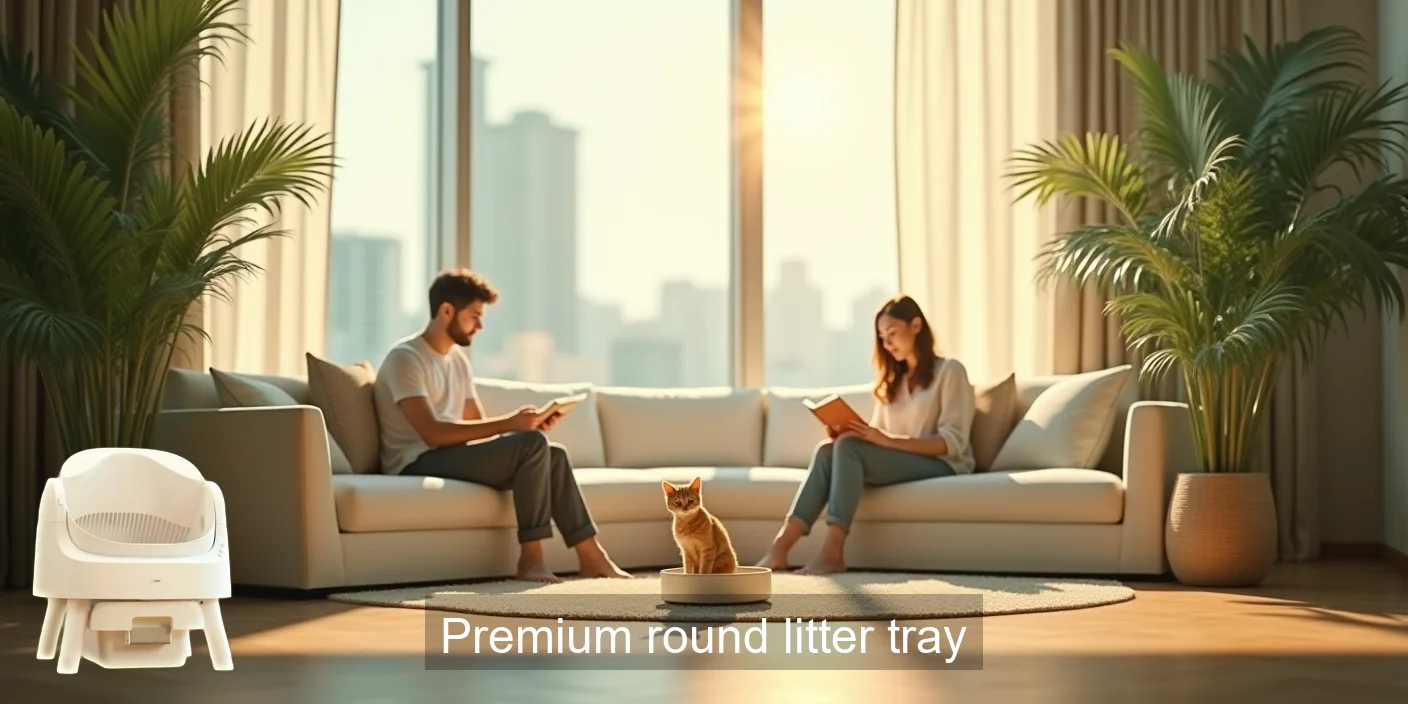 Premium Round Litter Tray For Cats