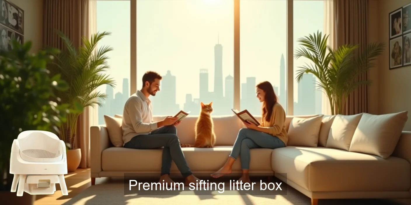 Premium Sifting Litter Box Easy Scoop