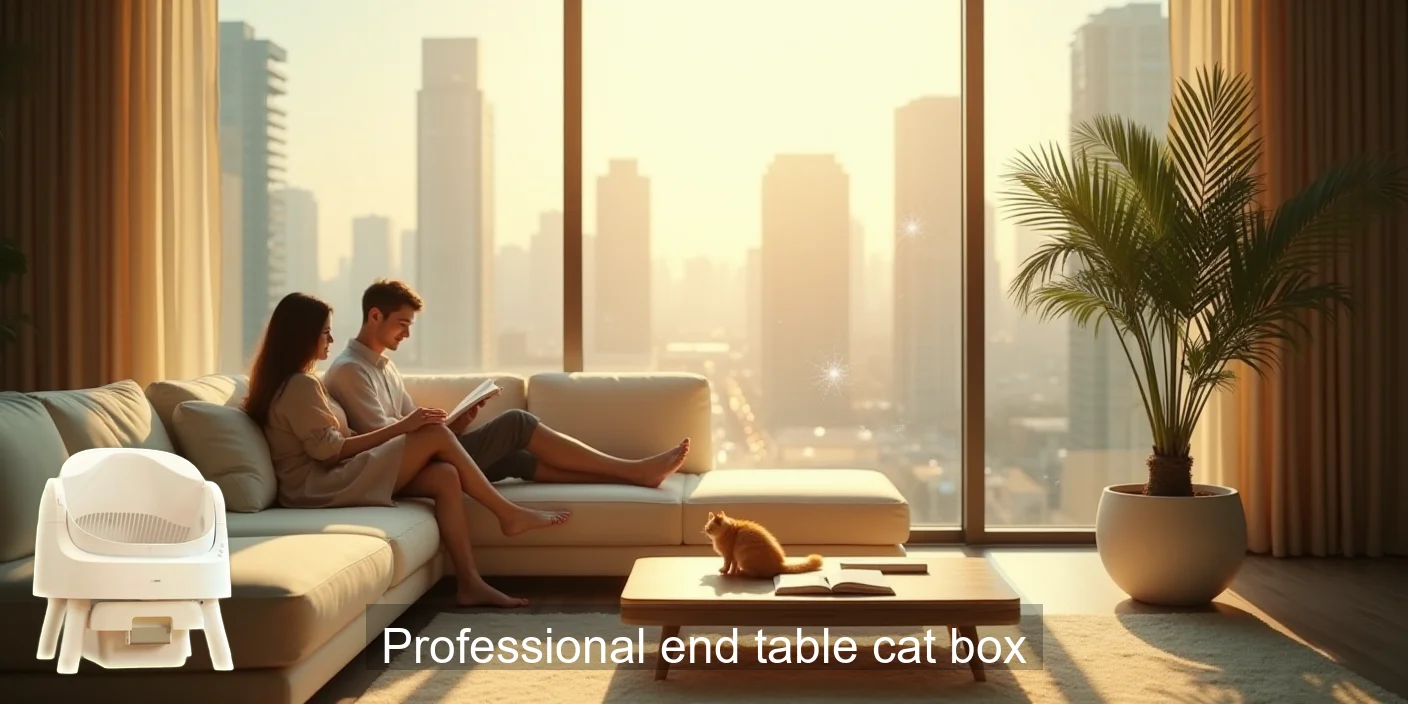 Stylish Professional End Table Cat Box